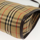 Burberrys Nova Check Shoulder Bag Canvas Beige Gold Auth 142412-14