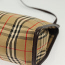 Burberrys Nova Check Shoulder Bag Canvas Beige Gold Auth 142412-16