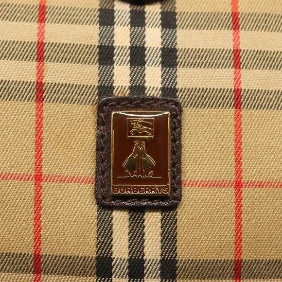 Burberrys Nova Check Shoulder Bag Canvas Beige Gold Auth 142412