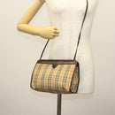 Burberrys Nova Check Shoulder Bag Canvas Beige Gold Auth 142412-18