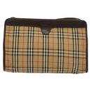 Burberrys Nova Check Shoulder Bag Canvas Beige Gold Auth 142412-2