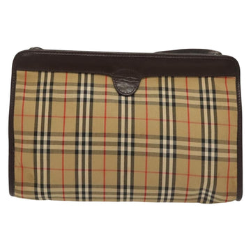 Burberrys Nova Check Shoulder Bag Canvas Beige Gold Auth 142412 - 0