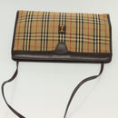 Burberrys Nova Check Shoulder Bag Canvas Beige Gold Auth 142412-6