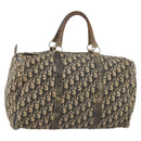 Christian Dior Trotter Canvas Boston Bag Navy Silver Auth 142424-1