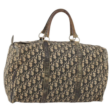 Christian Dior Trotter Canvas Boston Bag Navy Silver Auth 142424