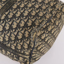 Christian Dior Trotter Canvas Boston Bag Navy Silver Auth 142424-15