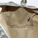 Christian Dior Trotter Canvas Boston Bag Navy Silver Auth 142424-18