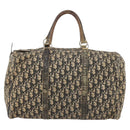 Christian Dior Trotter Canvas Boston Bag Navy Silver Auth 142424-13