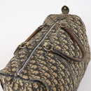 Christian Dior Trotter Canvas Boston Bag Navy Silver Auth 142424-6