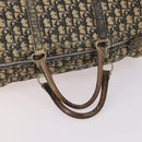 Christian Dior Trotter Canvas Boston Bag Navy Silver Auth 142424-8