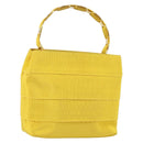 Salvatore Ferragamo Vala Hand Bag Nylon Yellow Gold Auth 142433-1