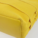 Salvatore Ferragamo Vala Hand Bag Nylon Yellow Gold Auth 142433-9