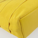 Salvatore Ferragamo Vala Hand Bag Nylon Yellow Gold Auth 142433-14