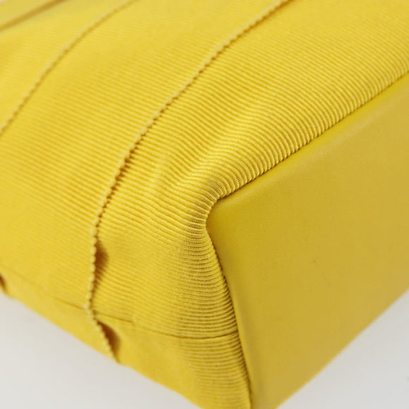 Salvatore Ferragamo Vala Hand Bag Nylon Yellow Gold Auth 142433