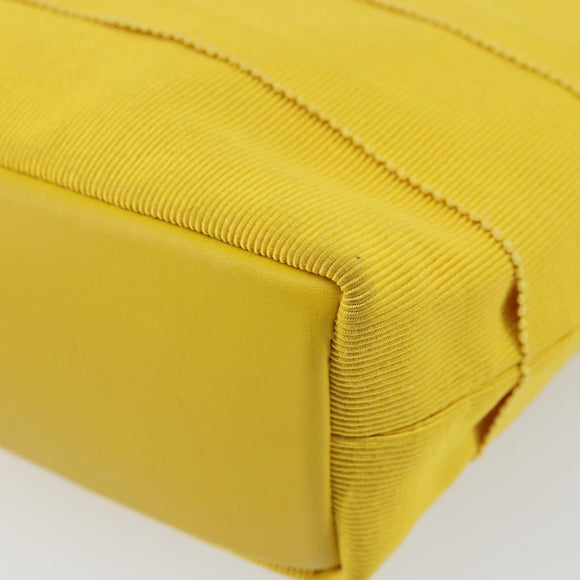 Salvatore Ferragamo Vala Hand Bag Nylon Yellow Gold Auth 142433