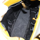 Salvatore Ferragamo Vala Hand Bag Nylon Yellow Gold Auth 142433-10