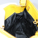 Salvatore Ferragamo Vala Hand Bag Nylon Yellow Gold Auth 142433-18