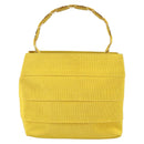 Salvatore Ferragamo Vala Hand Bag Nylon Yellow Gold Auth 142433-13