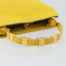 Salvatore Ferragamo Vala Hand Bag Nylon Yellow Gold Auth 142433-7