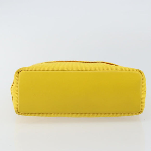 Salvatore Ferragamo Vala Hand Bag Nylon Yellow Gold Auth 142433
