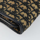 Christian Dior Trotter Canvas Hand Bag Navy Gold Auth 142435-14
