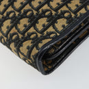 Christian Dior Trotter Canvas Hand Bag Navy Gold Auth 142435-15