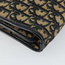 Christian Dior Trotter Canvas Hand Bag Navy Gold Auth 142435-16