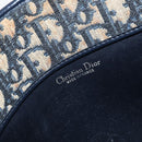 Christian Dior Trotter Canvas Hand Bag Navy Gold Auth 142435-10