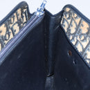 Christian Dior Trotter Canvas Hand Bag Navy Gold Auth 142435-18
