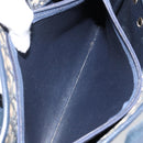Christian Dior Trotter Canvas Hand Bag Navy Gold Auth 142435-19