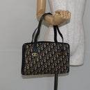 Christian Dior Trotter Canvas Hand Bag Navy Gold Auth 142435-20