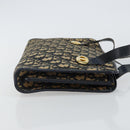 Christian Dior Trotter Canvas Hand Bag Navy Gold Auth 142435-3