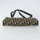Christian Dior Trotter Canvas Hand Bag Navy Gold Auth 142435-5