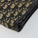 Christian Dior Trotter Canvas Hand Bag Navy Gold Auth 142435-8