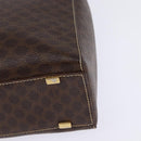 CELINE Macadam Canvas Hand Bag PVC Leather 2way Brown Gold Auth 142436-13