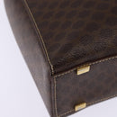 CELINE Macadam Canvas Hand Bag PVC Leather 2way Brown Gold Auth 142436-14