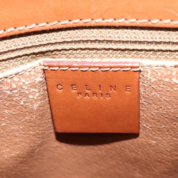 CELINE Macadam Canvas Hand Bag PVC Leather 2way Brown Gold Auth 142436