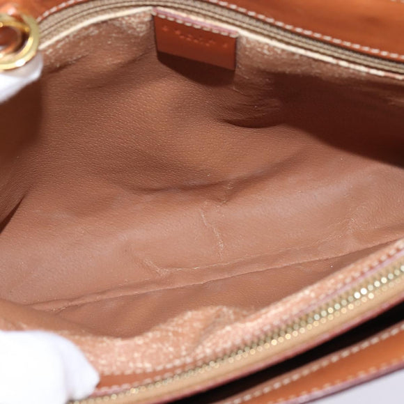 CELINE Macadam Canvas Hand Bag PVC Leather 2way Brown Gold Auth 142436