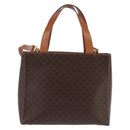 CELINE Macadam Canvas Hand Bag PVC Leather 2way Brown Gold Auth 142436-2