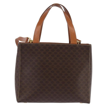 CELINE Macadam Canvas Hand Bag PVC Leather 2way Brown Gold Auth 142436 - 0