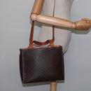 CELINE Macadam Canvas Hand Bag PVC Leather 2way Brown Gold Auth 142436-26