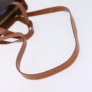 CELINE Macadam Canvas Hand Bag PVC Leather 2way Brown Gold Auth 142436-9