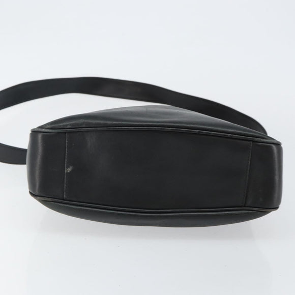 GUCCI Bamboo Hand Bag Leather Black Gold 001 1998 1638 Auth 142437