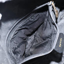 GUCCI Bamboo Hand Bag Leather Black Gold 001 1998 1638 Auth 142437-11