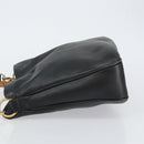 GUCCI Bamboo Hand Bag Leather Black Gold 001 1998 1638 Auth 142437-4