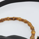 GUCCI Bamboo Hand Bag Leather Black Gold 001 1998 1638 Auth 142437-14
