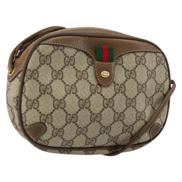 GUCCI GG Supreme Web Sherry Line Bag PVC Beige Gold 89 02 066 Auth 142438