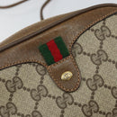 GUCCI GG Supreme Web Sherry Line Bag PVC Beige Gold 89 02 066 Auth 142438-17