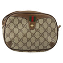 GUCCI GG Supreme Web Sherry Line Bag PVC Beige Gold 89 02 066 Auth 142438-13
