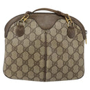 GUCCI GG Supreme Web Sherry Line Bag PVC Beige Gold 904 02 047 Auth 142439-2